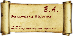 Benyovszky Algernon névjegykártya